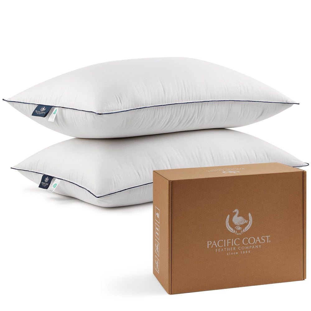 Goose Feather & Down Bed Pillows – Set of 2