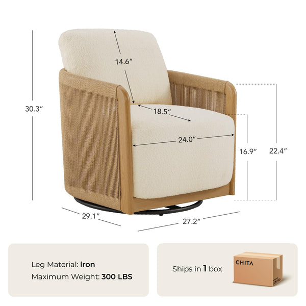 Boho Swivel Accent Chair