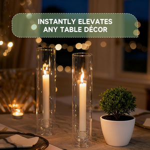 Glass Hurricane Candle Holders 20-Pack 12.6" Clear Cylinder Tubes