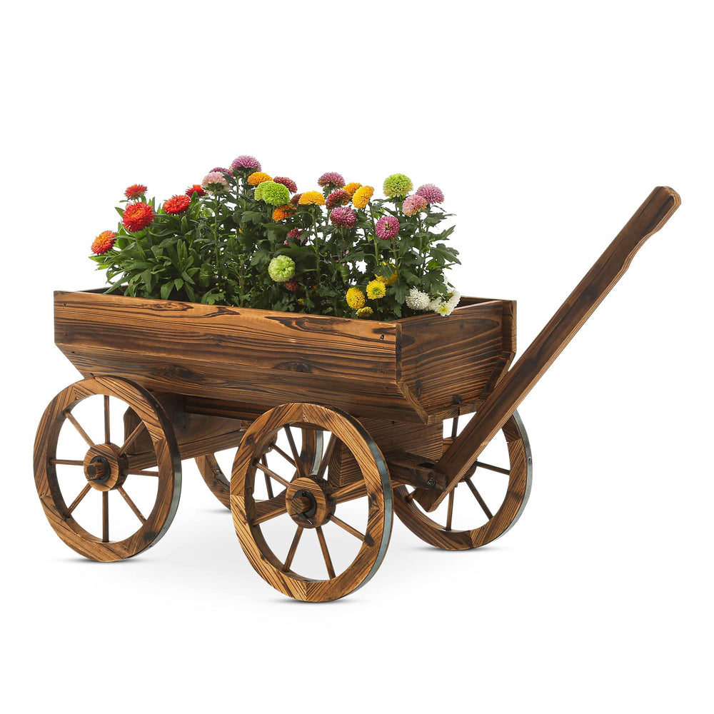 Rustic Wooden Wagon Planter