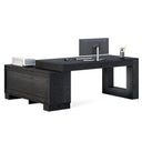 L-Shaped Executive Desk with File Cabinet
