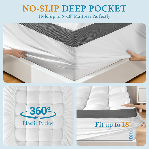 Queen Mattress Topper – 4 Inch Cooling Shredded Memory Foam