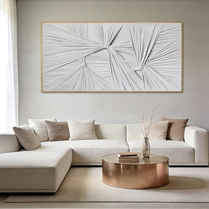 Textured Abstract Canvas Wall Art – Sculptural Minimalist Framed Painting