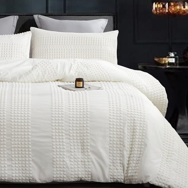 Boho Tufted Comforter Set with Pom-Pom Trim | Queen & King