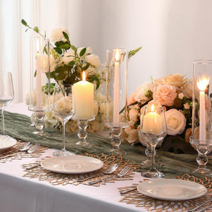 Hurricane Glass Taper Candle Holders Set of 12
