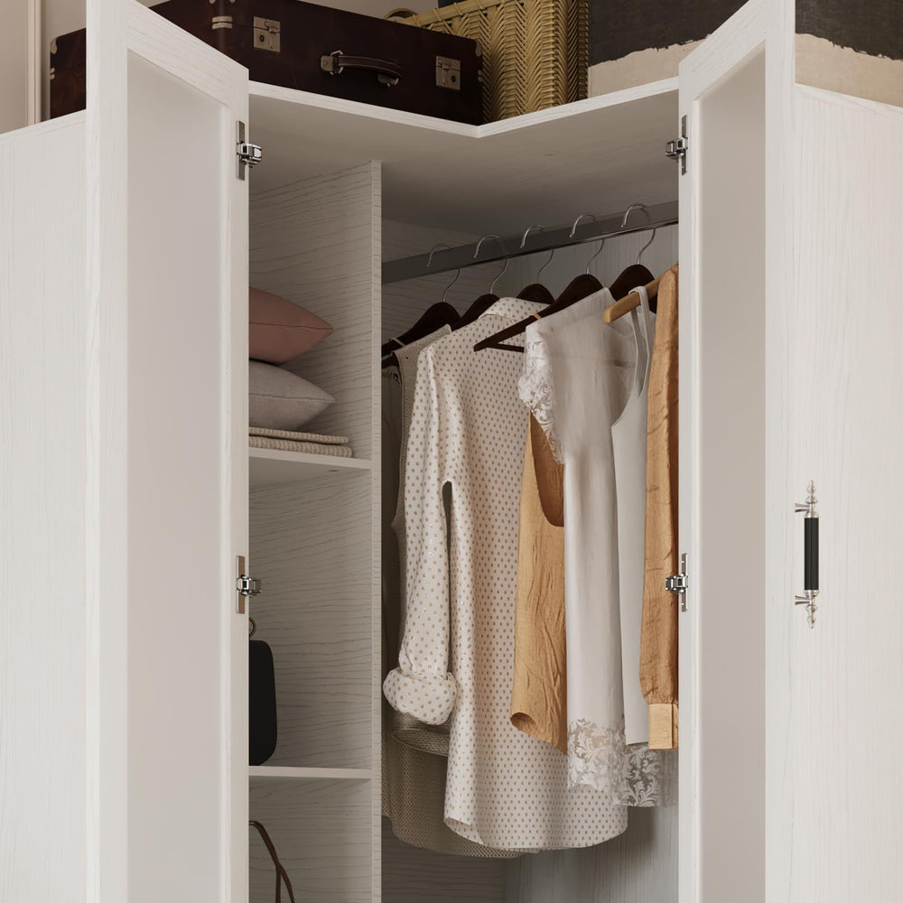 Modular Wardrobe Closet with Frosted Glass Doors