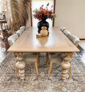Chunky Pine Dining Table Legs Set of 4 with Large Center Ball