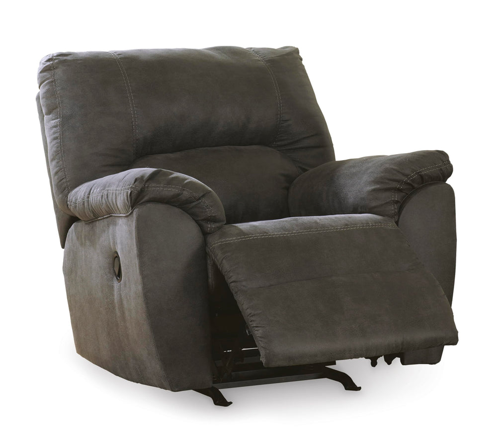 Faux Leather Manual Rocker Recliner – Gray