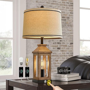 Dimmable Touch Table Lamp with USB Ports & Night Light