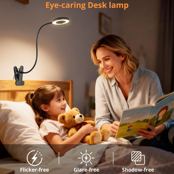 Clip-On Desk Lamp with Dimmable LED