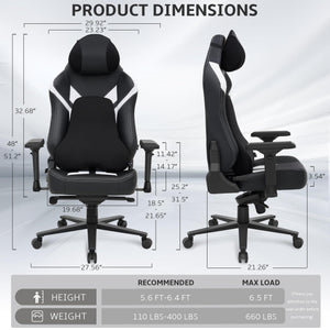 High Back Ergonomic Gaming Chair with 4D Armrests
