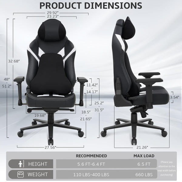 High Back Ergonomic Gaming Chair with 4D Armrests