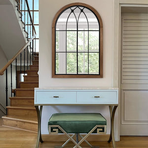Arched Window Pane Wall Mirror 36x24