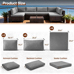 14-Piece Outdoor Patio Cushion Set with Removable Covers
