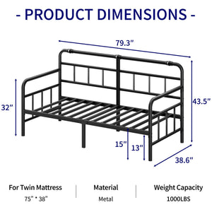 Twin Daybed Frame with Headboard