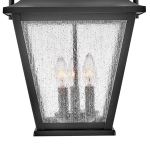 Black Aluminum Outdoor Hanging Lantern with Clear Seedy Glass