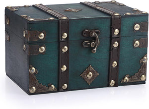 Vintage Wooden Treasure Chest Box