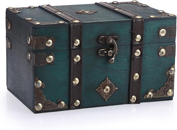 Vintage Wooden Treasure Chest Box