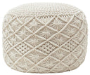 Hand Knitted Cotton Macrame Pouf Ottoman