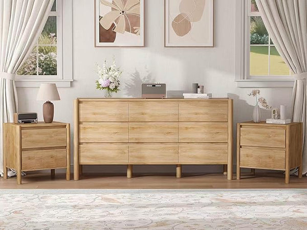 3-Piece Bedroom Dresser Set with Nightstands