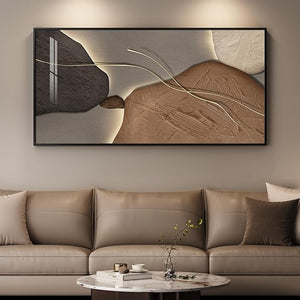 Large Abstract Wall Art Framed Canvas Print – 28x57 Inch