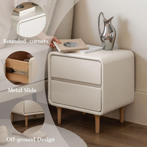 Solid Wood Nightstand with Drawers