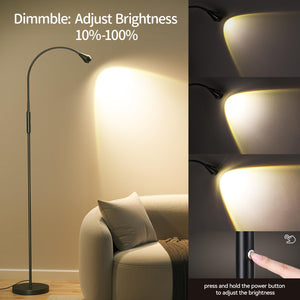 Adjustable LED Beam Floor Lamp with Gooseneck