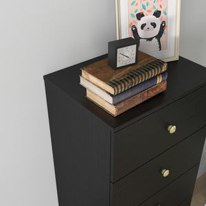6-Drawer Vertical Dresser with Gold Handles