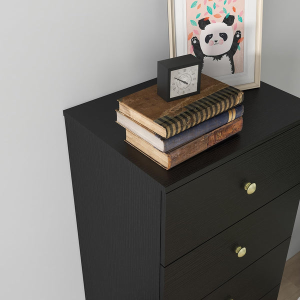 6-Drawer Vertical Dresser with Gold Handles