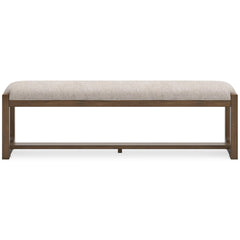 Farmhouse Upholstered Dining Bench with Foam Cushion
