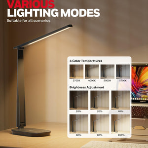 LED Desk Lamp with USB Charging Ports