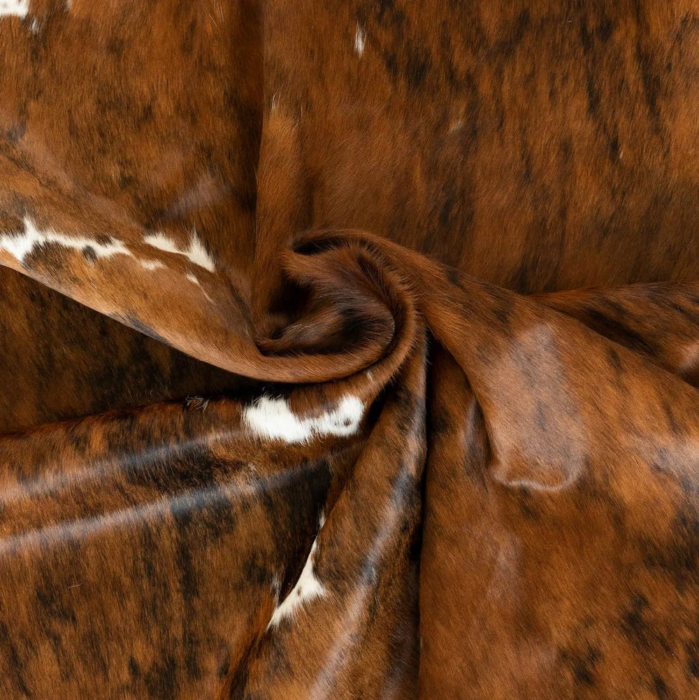 Genuine Brazilian Cowhide Rug – Tricolor Brindle Mix