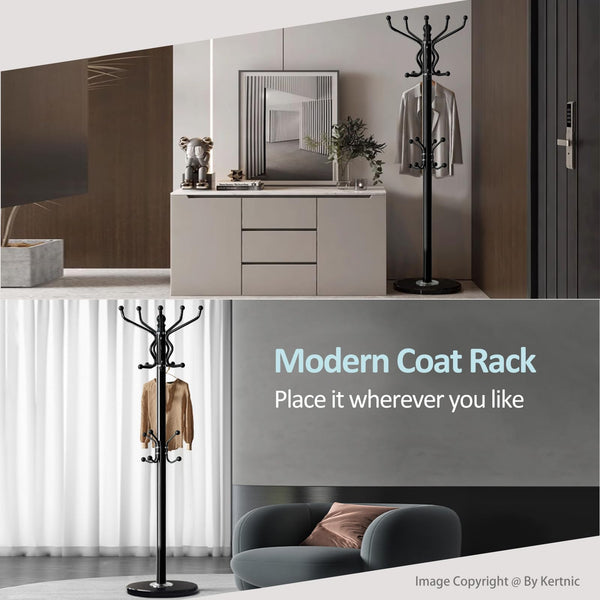 Freestanding Coat Rack with Marble Base