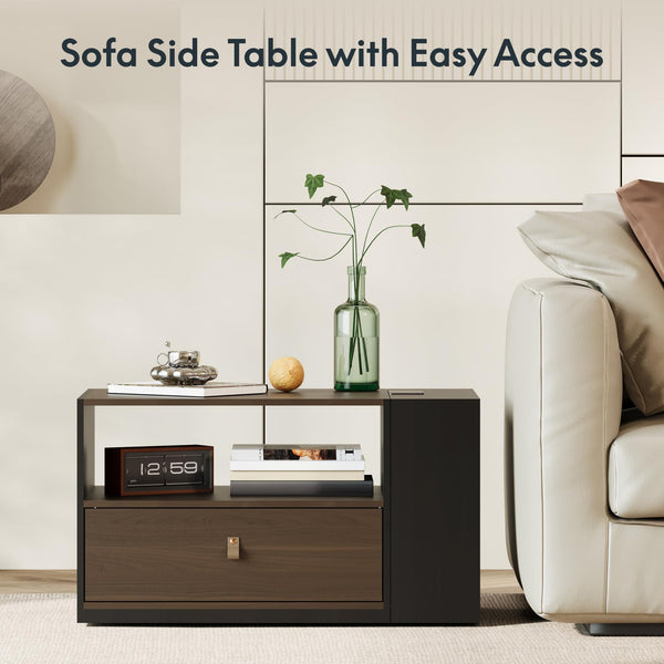 Height Adjustable Mobile Standing Desk with Storage