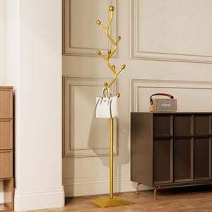 Tree-Shaped Metal Coat Rack Stand with 8 Hooks