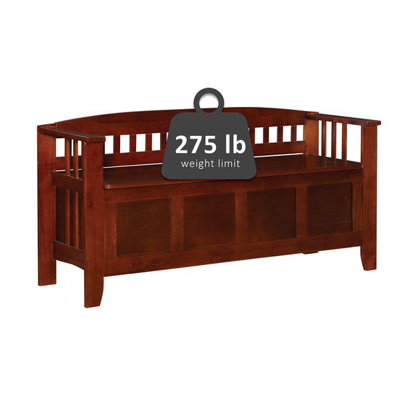Split Seat Storage Bench with Walnut Finish