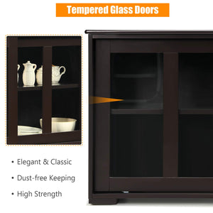 Coffee Sideboard with Sliding Glass Doors