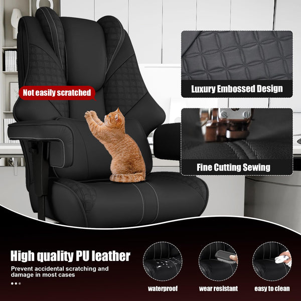Big and Tall Reclining Office Chair with Footrest