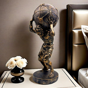 Greek Atlas Statue Bronze Resin Sculpture 16.5 Inch