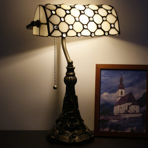 Tiffany Style Stained Glass Table Lamp with Adjustable Angle