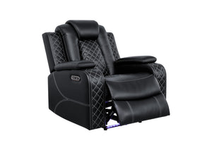 Power Recliner Sofa Set 3-Piece with LED & Bluetooth