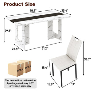 7-Piece Rectangular Dining Table & Chair Set