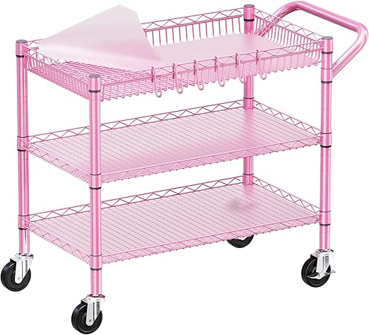 3-Tier Heavy Duty Rolling Utility Cart with Wheels