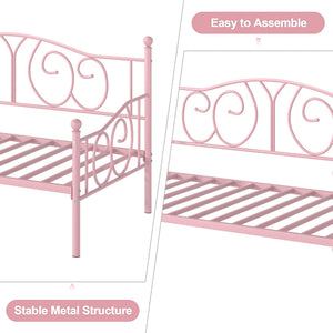 Twin Metal Daybed Frame with Classic Headboard