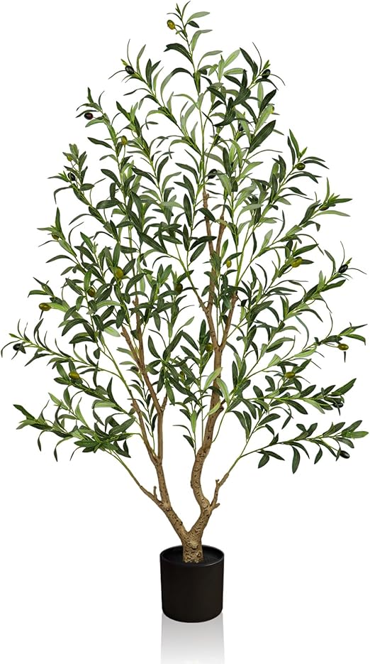 Artificial Olive Tree – Indoor Faux Plant with Black Pot