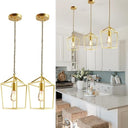 Farmhouse Pendant Lights 2-Pack – Metal Cage Ceiling Hanging Lamps