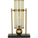 Gold Metal Hurricane Pillar Candle Holder