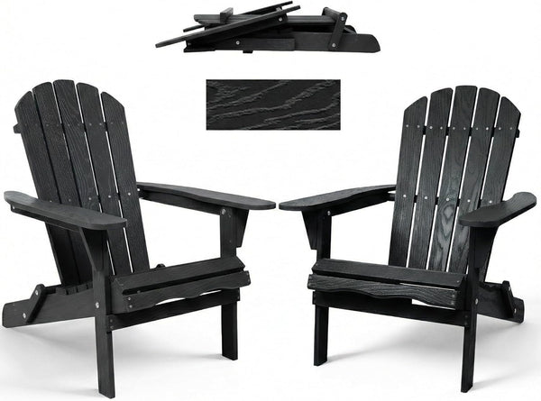 Folding Solid Wood Adirondack Chair with Pre-Assembled Backrest