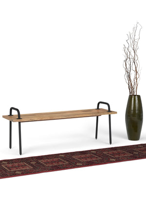 Mango Wood Industrial Entryway Bench