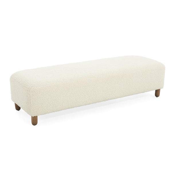 Boucle Rectangular Ottoman Bench